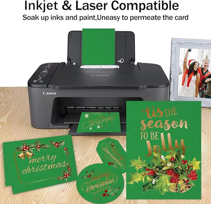 Forest Green Cardstock 8.5 x 11 Thick Printer Paper, Goefun 24 Sheets 80lb - Image 4