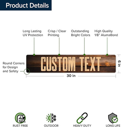 Custom Sign, Custom Street Sign, 11 Font Colors, 13 Font Styles, 4 Hole Options - Image 6