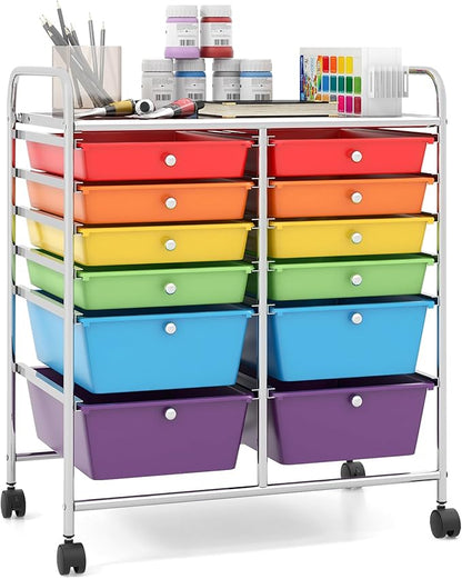 Giantex 12 Drawer Rolling Storage Cart Tools Scrapbook Paper Office School by Giantex