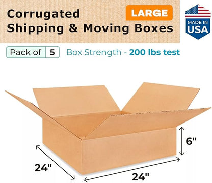 Large Shipping & Moving Boxes 24 x 24 x 6 inches - Image 2