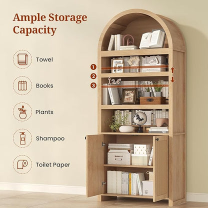 81" Tall Arched Cabinets, Bookcase - Image 4