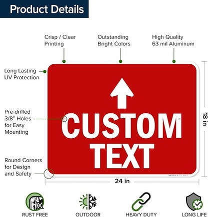 Custom Arrow, Custom Directional Sign, Up Arrow, 18x24 Inches, Rust Free .063 - Image 6