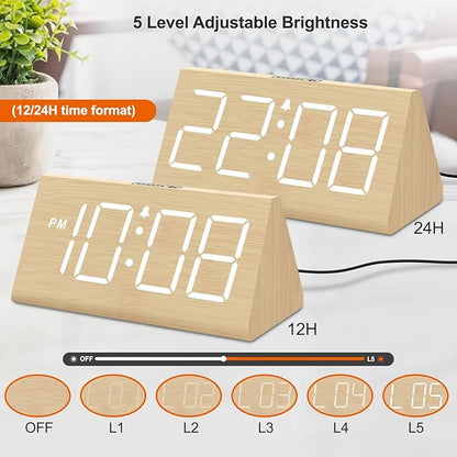 DreamSky Wooden Digital Alarm Clocks - Image 4