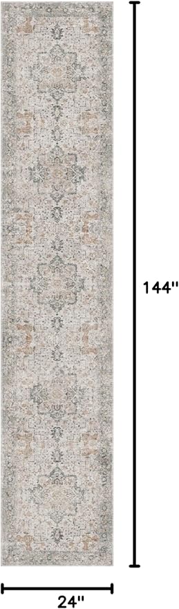 GENIMO Runner Rug 2x12, Non Slip Vintage Hallway Runner Rugs, Low Pile - Image 2