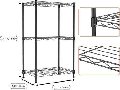 M MZG 3 Tiers Shelf Metal Storage Shelves Wire Rack Closet Organizers - Image 8