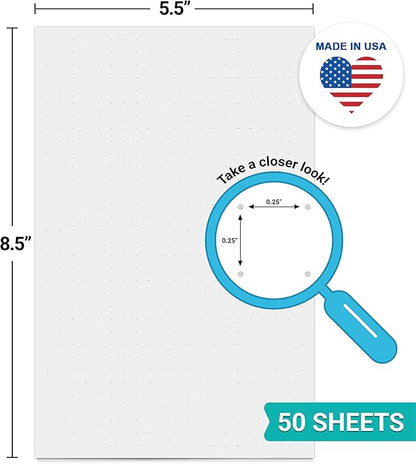 321Done Dot Grid Notepad – Dotted Graph Paper, Small – Made in USA – 50 Sheets - Image 2