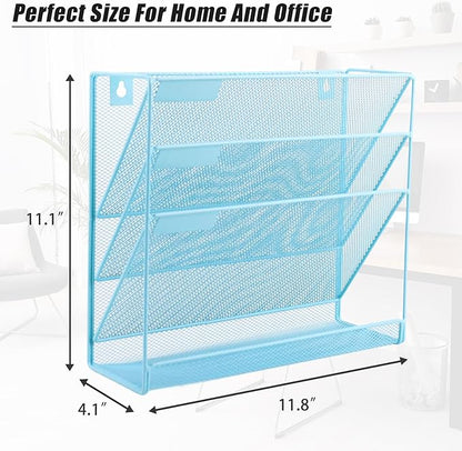 EASEPRES Desk File Organizer Mesh 4-Tier, Hanging Wall Mount Document - Image 2