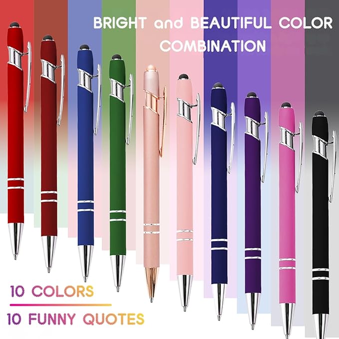 CRME 10pcs Funny Inspirational Pens Set Stylus Pens Design Smooth Writing - Image 3