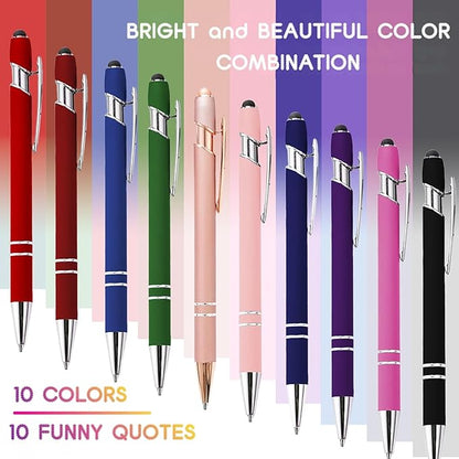 CRME 10pcs Funny Inspirational Pens Set Stylus Pens Design Smooth Writing - Image 3