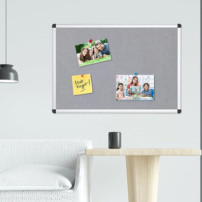 VIZ-PRO Notice Board Felt Gray, 48 X 36 Inches - Image 6