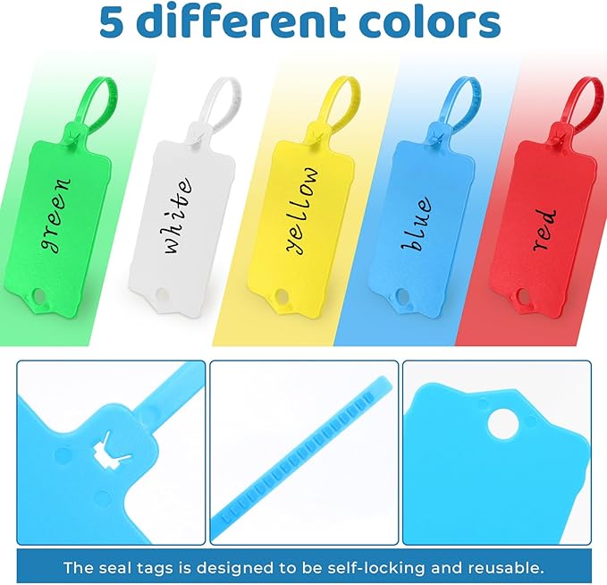 LeonBach 100 PCS Plastic Shipping Tags, 1.46" x 2.48", Waterproof Labels - Image 3