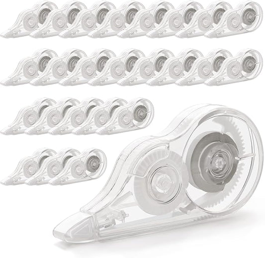 JEFURE 24 Pcs Transparent Correction Tape, 236 Inch Tear-Resistant Bulk by JEFURE