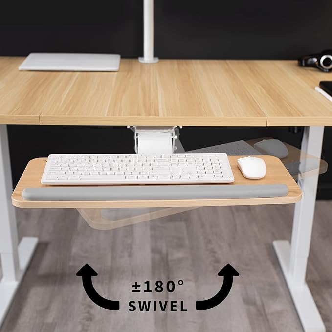 VIVO Adjustable Computer Keyboard and Mouse Platform Tray Ergonomic Under Table - Image 8