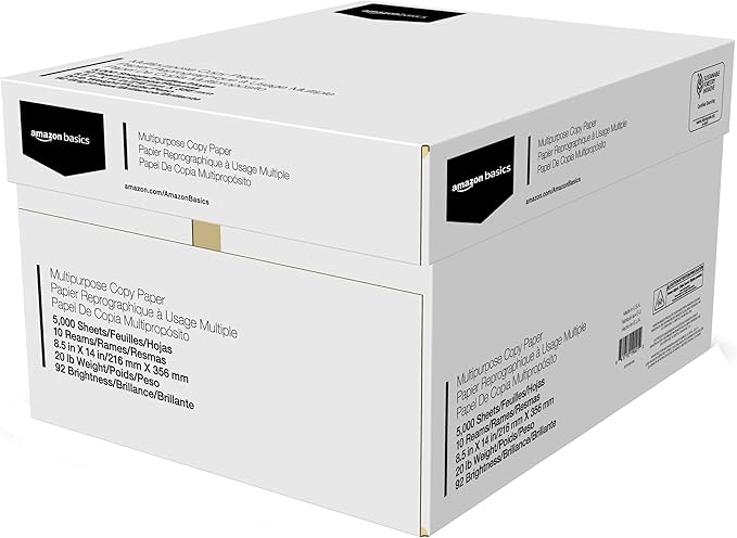 Amazon Basics Multipurpose Copy Printer Paper, 20 lb, 8.5 x 14 Inches, 10 Reams - Image 2