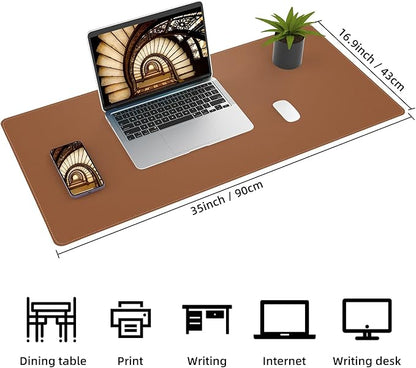 Leather Desk pad Protector, Large Desk mat - Image 2