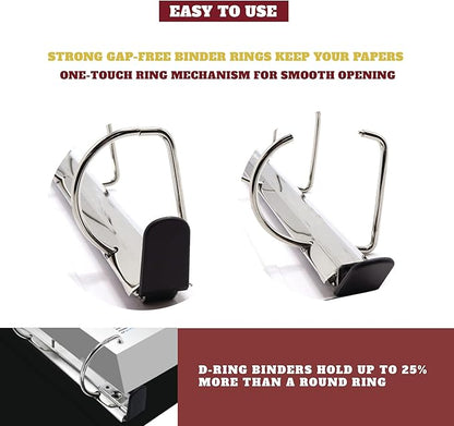 2 Pack of 2.5” Smooth Opening Angle D-Ring View Binders, Professional - Image 2