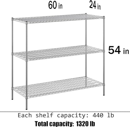 Regal Altair 24" Deep x 60" Wide x 54" Height Wire Shelving Kit | 3-Tier | NSF - Image 3