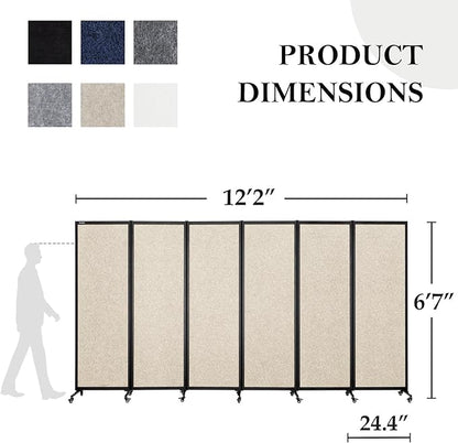 Upgrade Version Room Partition and Divider, Freestanding Rolling Dividers - Image 2
