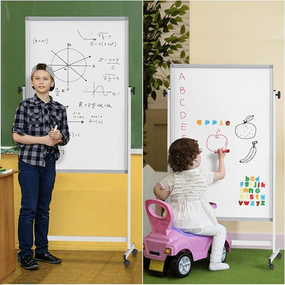 Rolling Whiteboard on Wheels, 32x48 Inches Double-Sided Magnetic Dry Erase Board - Image 3