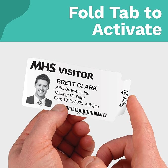 Threshold 3.25-inch Tab Expiring Visitor Badges on a Roll | 1 Roll Compatible - Image 3
