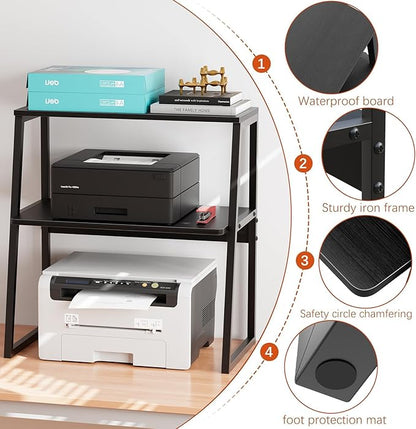Arbuxzuy Printer Stand, Desktop Printer Shelf, 3 Tier Desk Shelf - Image 5