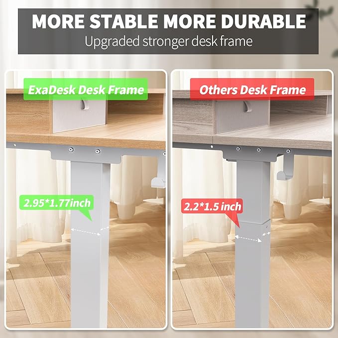 ExaDesk Electric Standing Desk, 63 * 30 Inches Adjustable Height - Image 8