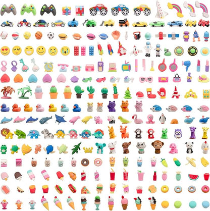 CLOCK KING 240pcs 3D Cute Kids Erasers, Random Desktop Pet Toys Gifts, by CLOCKKING