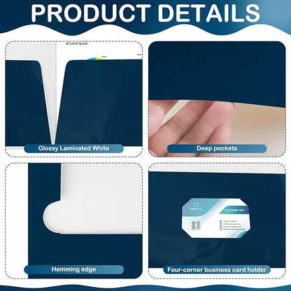 Yeaqee 100 Pack 2 Pockets Glossy Laminated Paper Folder First Day of School - Image 3