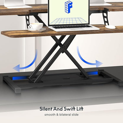 FLXISPOT 40in Standing Desk Converter, Height Adjustable Riser, Manual Lift - Image 7
