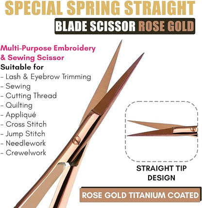 Cross Edge Spring Scissors 5 Inch straight Stainless Steel Precision Eyebrow & - Image 3