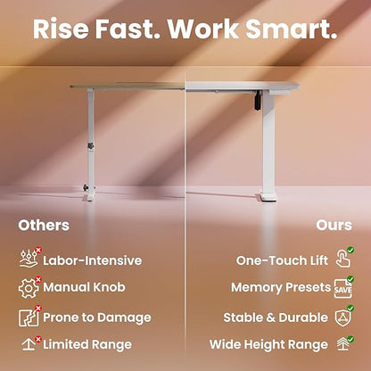 HUANUO 32" Small Electric Standing Desk Adjustable Height, 4 Memory Height - Image 7