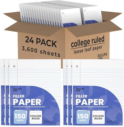 Loose Leaf Paper College Ruled Notebook Paper College Ruled Lined Writing by E-CLIPSUSA