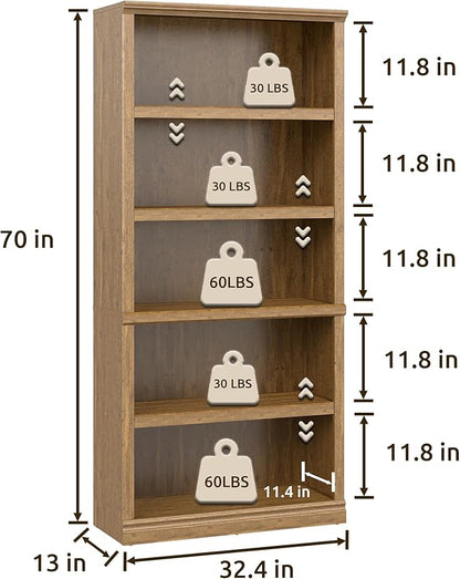 Bevfint 70 in Tall Bookcase, 33 inch Wide Floor Standing Indoor Furniture - Image 2