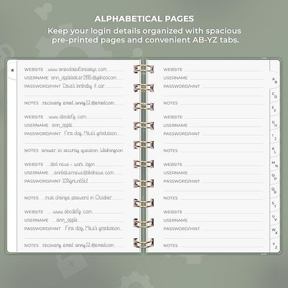 Clever Fox Password Book Spiral – Mini Internet Address & Password Organizer - Image 3
