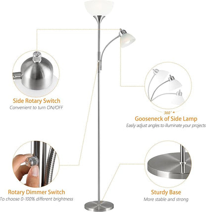 RISLG Floor Lamp, Dimmable Standing lamp, Stepless Dimming Brightness, Included - Image 4