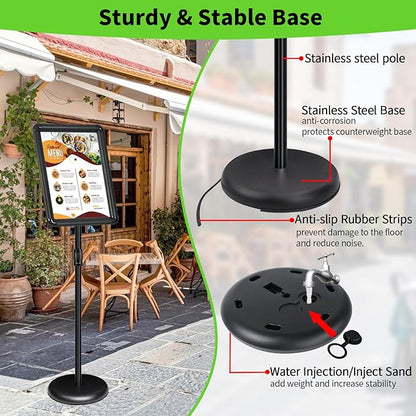 INNOVSIGN Adjustable Pedestal Sign Holder Stand 11x17Inch, Floor Standing - Image 5