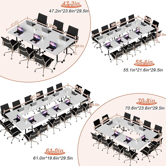 Conference Table Flip Top Mobile Conference Room Tables, Folding Conference - Image 2
