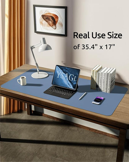 YSAGi Leather Desk Protector, Office Mat, Large Mouse Mat, Non-Slip PU Leather - Image 5
