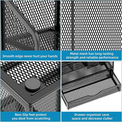 Marbrasse Mesh Pen Holder for Desk, Desk Organizers and Accessories for Office - Image 6