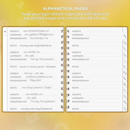 Clever Fox Password Book Spiral – Internet Address & Password Organizer - Image 3