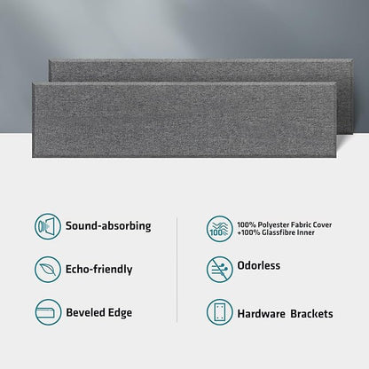 2 Pack 2" Thick Acoustic Panels, 47.24" X 11.81" Fiberglass Wall Panel - Image 5