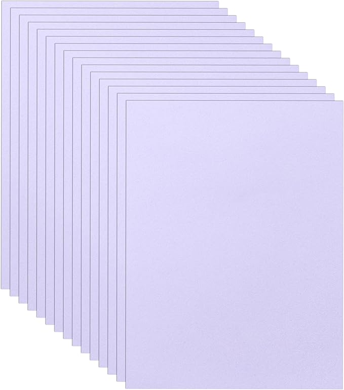 100 Sheets Purple Cardstock 8.5 x 11 Craft Paper, 75lb Light Purple Card Stock by Guakicae
