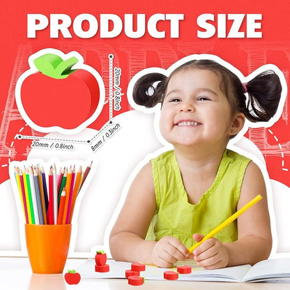 60pcs Mini Apple Erasers for Kids Bulk Classroom Welcome Back to School Gifts - Image 2