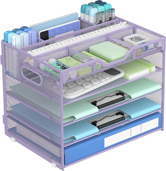 Docnest 5 Tier Mesh Desk Organizer- Letter Tray by DocNest