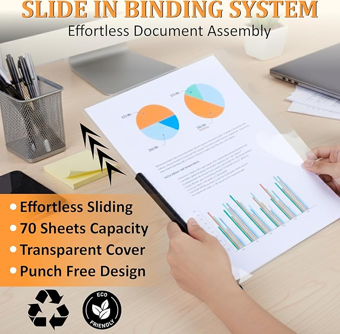 20 Pack Report Covers with Sliding Bar - Image 3