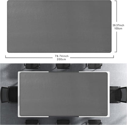 CENNBIE MAX200 78.7" x 39.4" Leather Desk Mat, Extra Large Desk Pad Blotter - Image 2