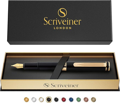 Scriveiner Luxury EDC Fountain Pen, Stunning Black Pocket Pen - Image 9