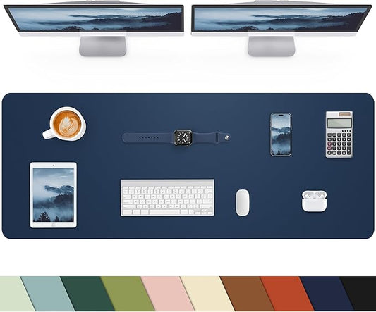 Leather Desk Pad Protector, Large Desk Mat, Mouse Pad, Non-Slip PU Leather Desk by cebowa
