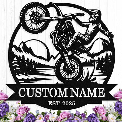 Custom Motorcycle Metal Signs Personalized Dirt Biker Name Sign Custom Garage by HengMeiZiK