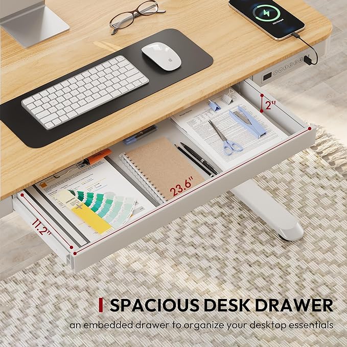 SANODESK Standing Desk with Drawer, Electric Height Adjustable Home Office Desk - Image 4